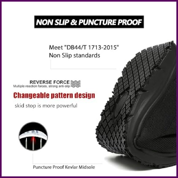 Steel Toe Work Sneakers Waterproof Lightweight Non Slip Safety Shoes - Picture 6 of 8